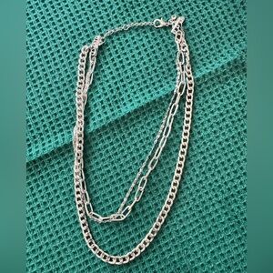 Three chain silver necklace from Express